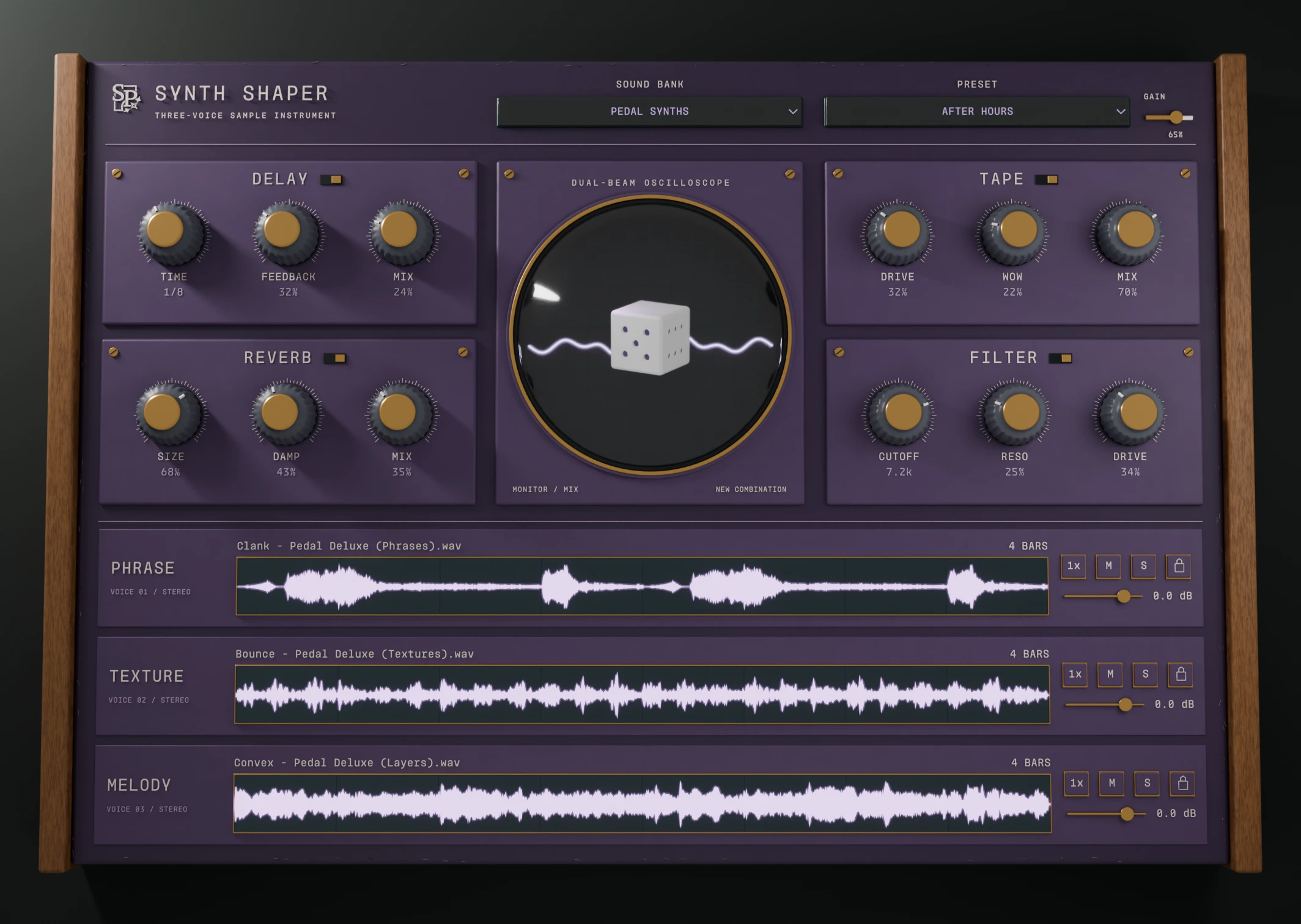 07 Aubergine / Warm brushed gold · 0°